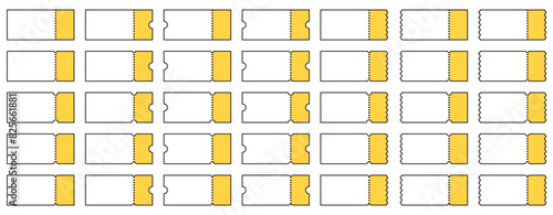 様々な形のクーポン、チケットのベクターイラストセット