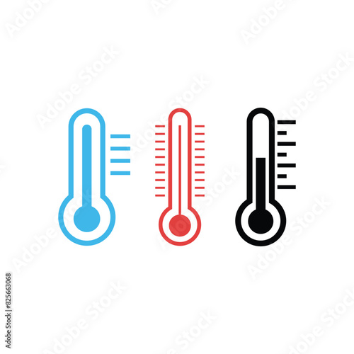Temperature icon vector. line thermometer symbol.