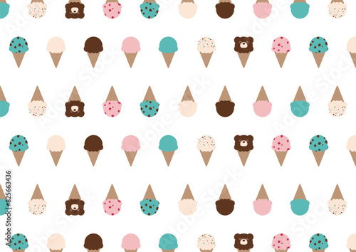 カラフルなアイスクリームの背景素材