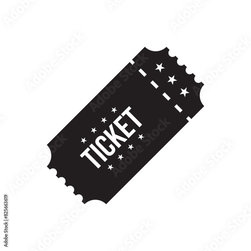 Ticket icon flat vector illustration.