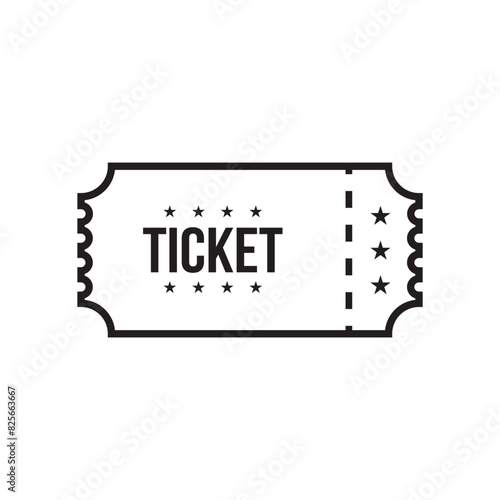 Ticket icon flat vector illustration.
