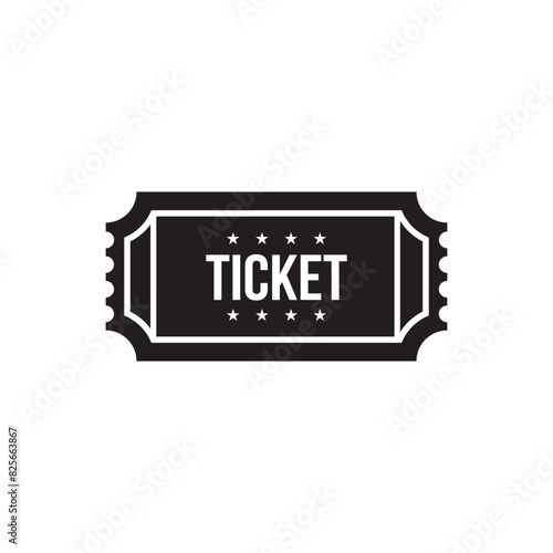Flat Ticket icon symbol vector Illustration.