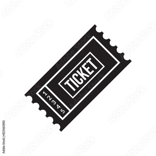 Ticket icon flat vector illustration.