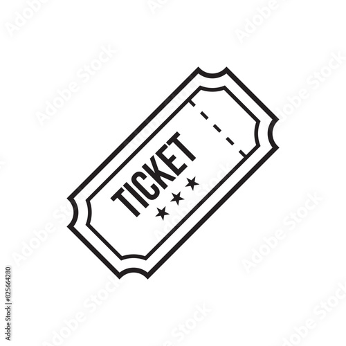 Ticket icon flat vector illustration.