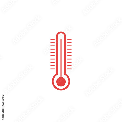 Temperature icon vector. line thermometer symbol.