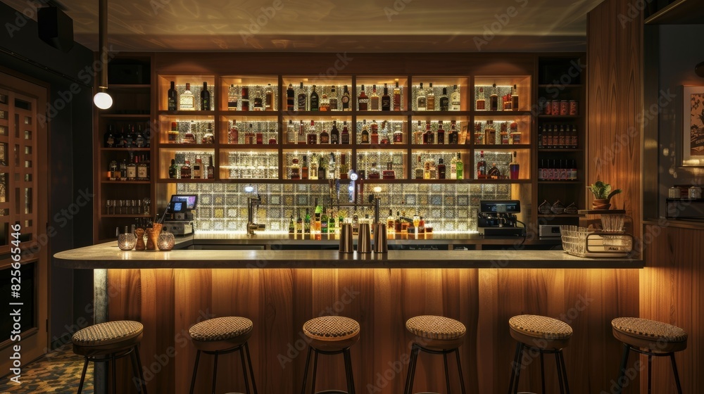 Nearby a vintageinspired mini bar houses a selection of curated drinks to enhance the listening experience. After all whats better than enjoying a glass of your favorite drink while