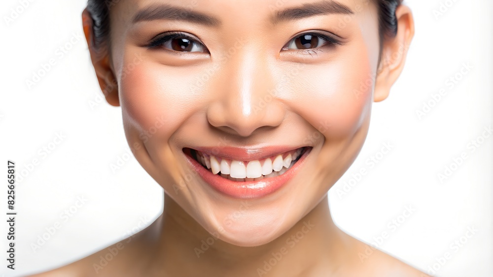 Obraz premium Beautiful Young Asian Woman with a Radiant Smile for Ad Campaign
