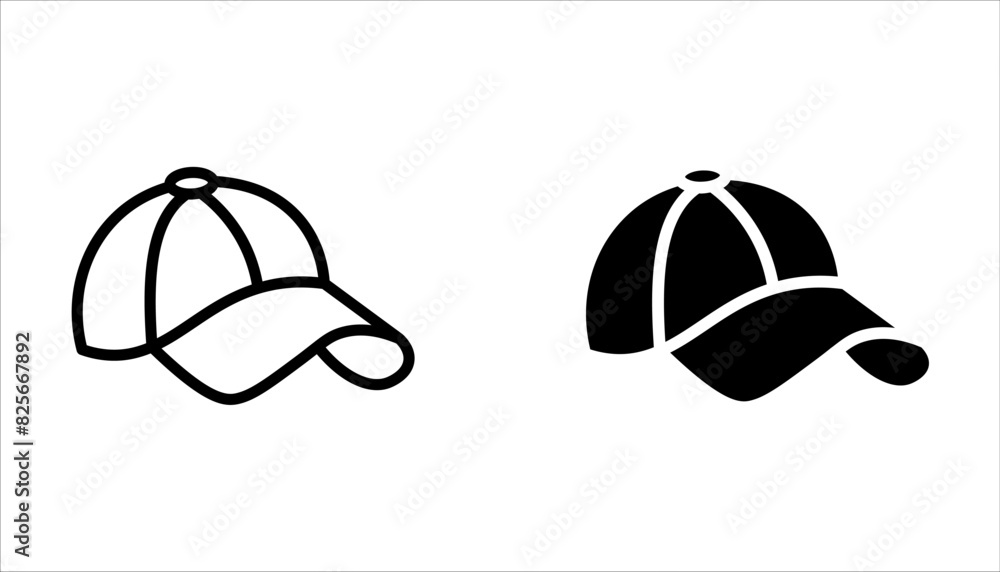 Baseball cap line and glyph icon set, clothes and wear, motorboat vector icon, vector graphics on white background Baseball cap line and glyph icon set, clothes and wear, motorboat vector icon, vector graphics on white background