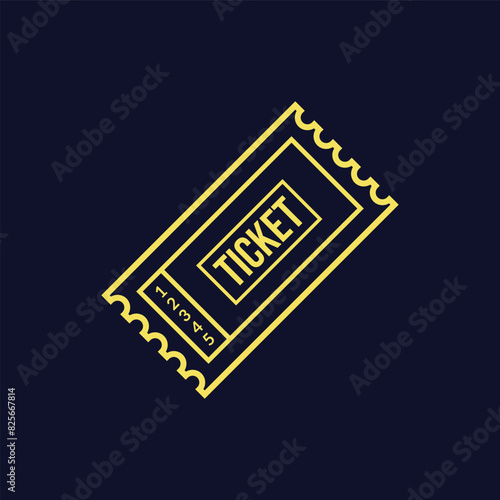 Ticket icon flat vector illustration.