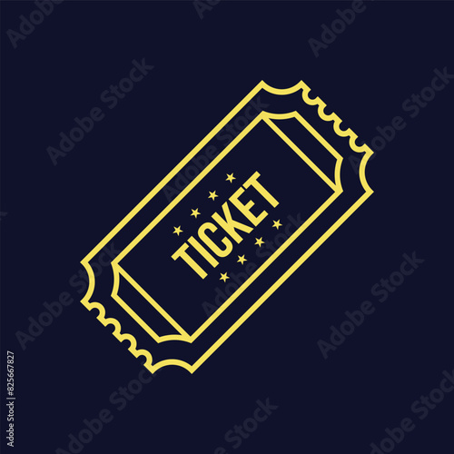 Ticket icon flat vector illustration.