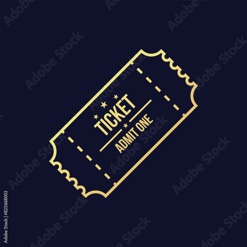 Flat Ticket icon symbol vector Illustration.