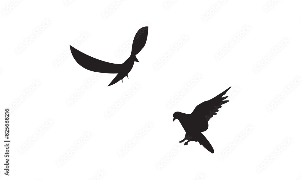 Obraz premium Flying Birds Vector And Illustration. 
