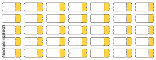 様々な形のクーポン、チケットのベクターイラストセット