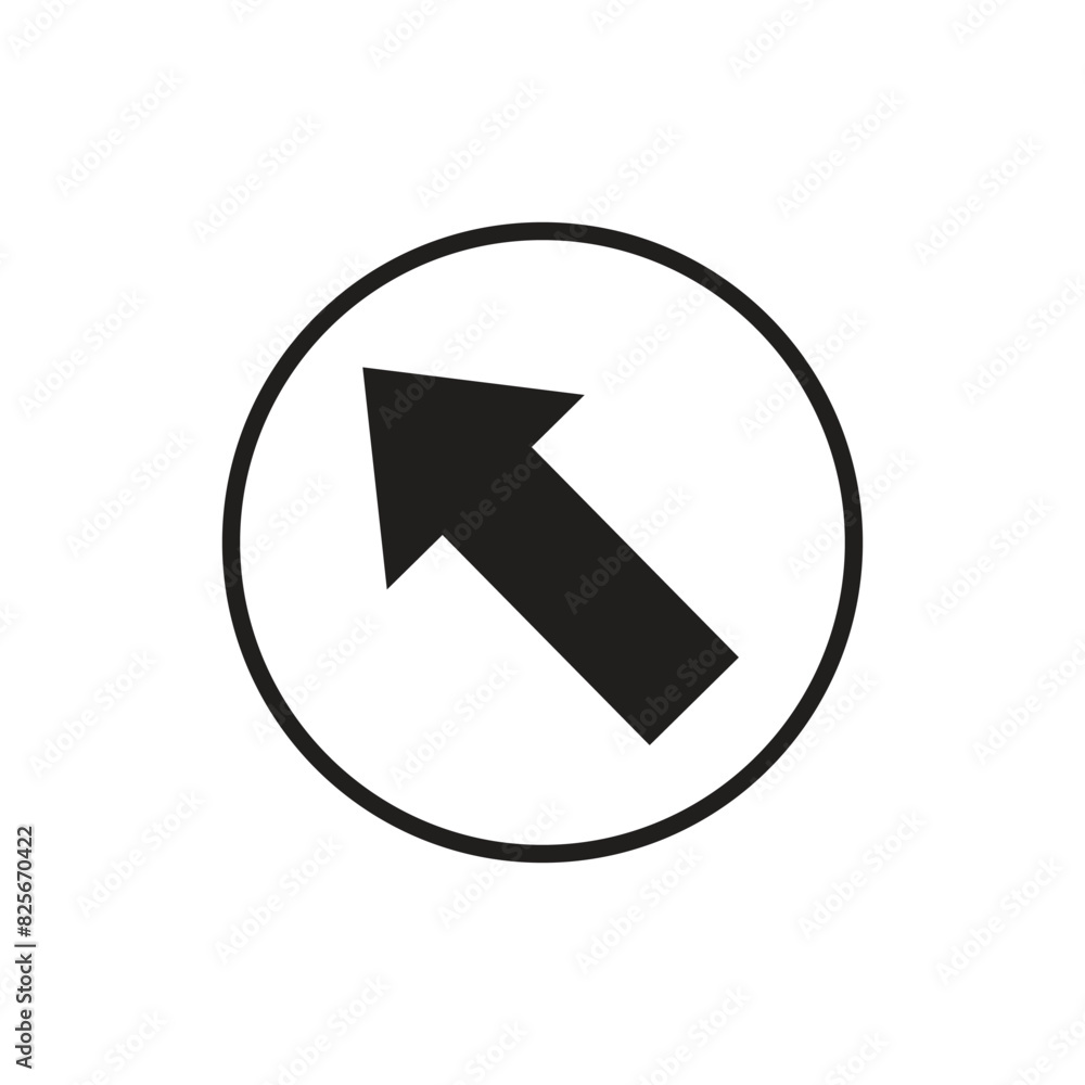 Up left arrow icon vector illustration in line style. Up left arrow icon vector illustration in line style.
