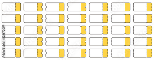 様々な形のクーポン、チケットのベクターイラストセット