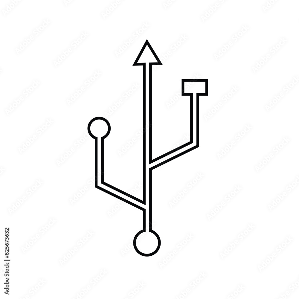 USB icon in trendy flat design. USB icon in trendy flat design.