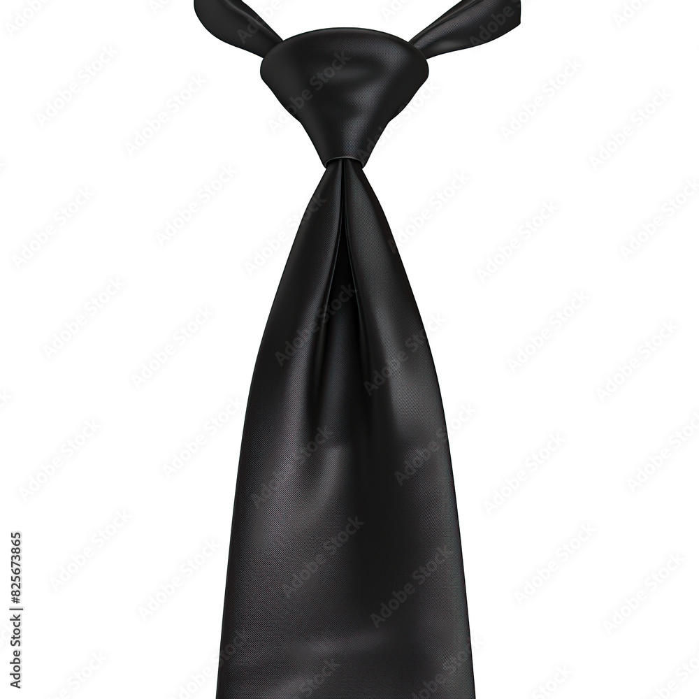 black necktie as element isolated on white background black necktie as element isolated on white background