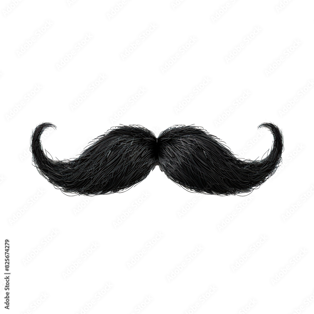 curly moustache as element isolated on white background curly moustache as element isolated on white background