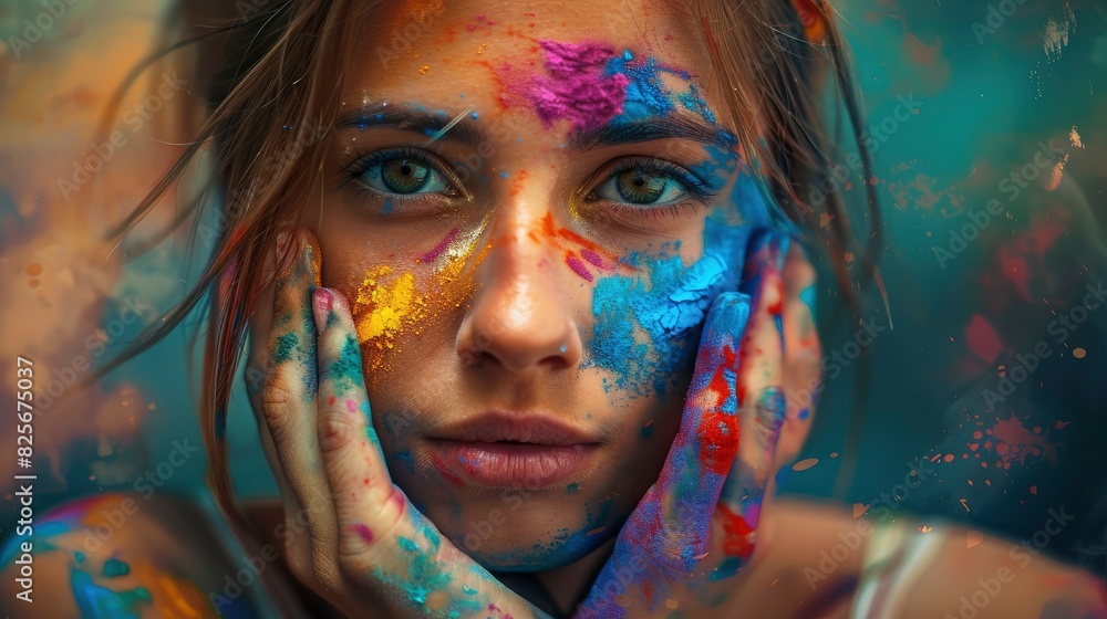 A Beautiful Girl Played With Colors, Embracing Creativity And Self-Expression, Hd Images A Beautiful Girl Played With Colors, Embracing Creativity And Self-Expression, Hd Images