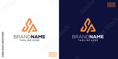 Creative Initial Logo Triangle Letter SP, Design Inspiration, Illustration, Vector