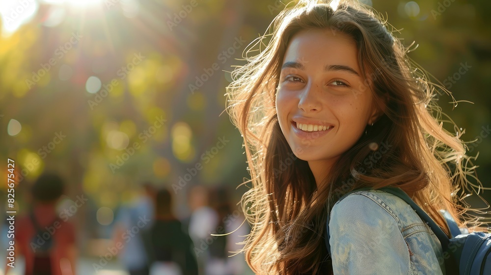 A Beautiful Student Walking With A Smile, Glancing Back At The Camera, Her Joy And Confidence Shining Through, Hd Images A Beautiful Student Walking With A Smile, Glancing Back At The Camera, Her Joy And Confidence Shining Through, Hd Images