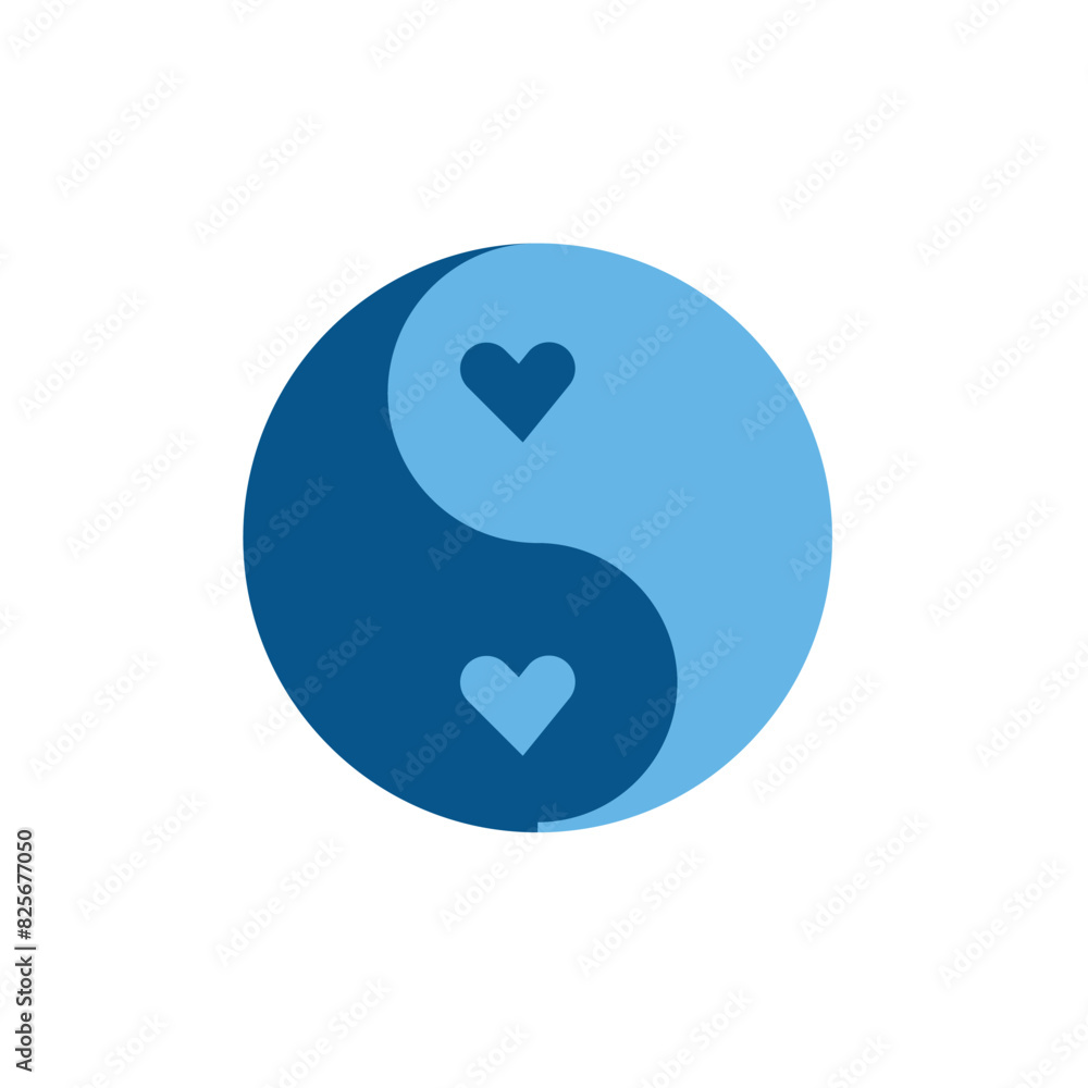 Flat ying yang icon symbol vector Illustration. Flat ying yang icon symbol vector Illustration.