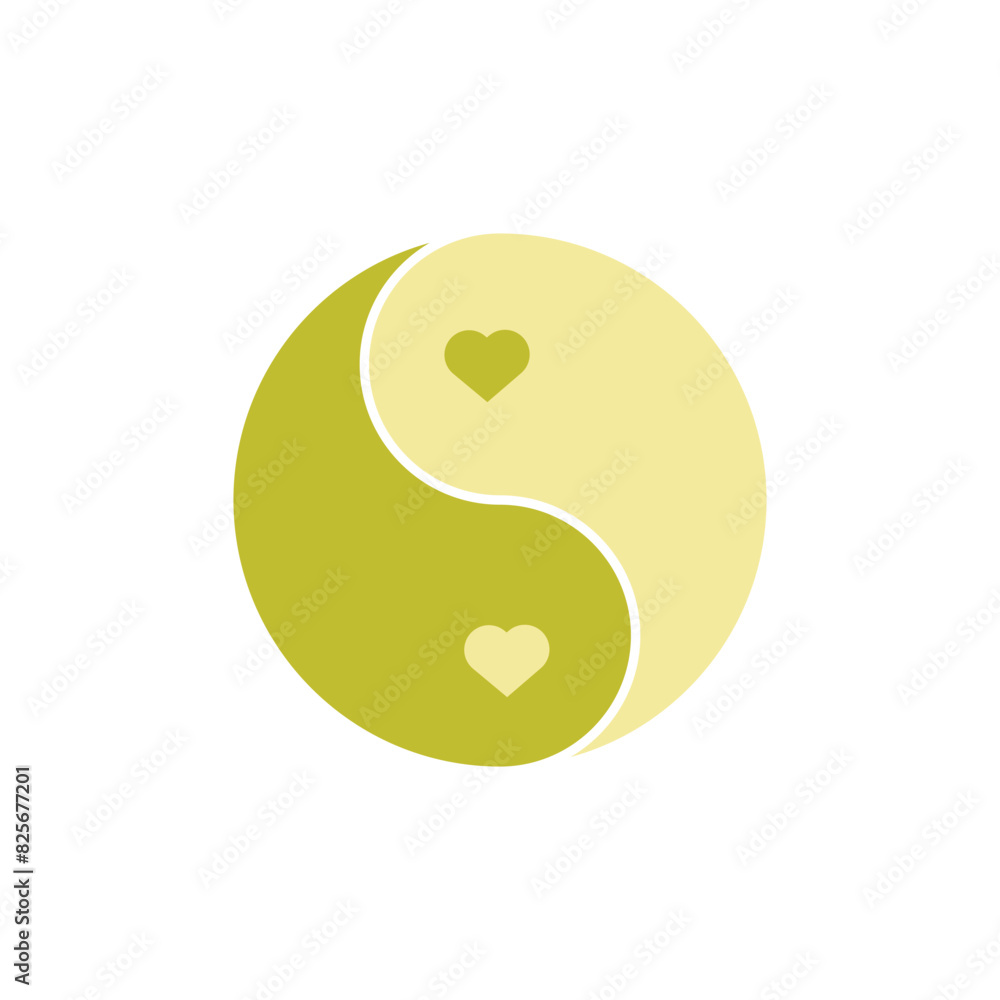 Ying yang icon in trendy flat design. Ying yang icon in trendy flat design.