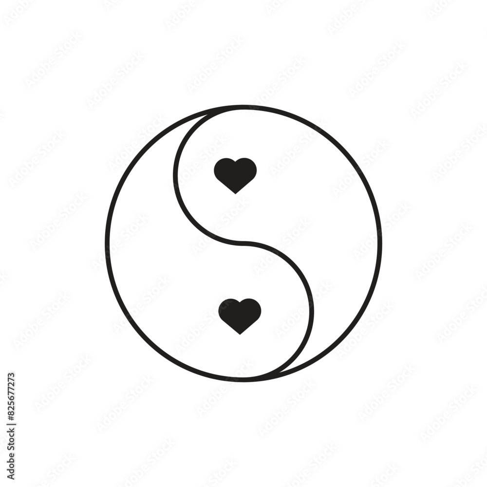 Flat ying yang icon symbol vector Illustration. Flat ying yang icon symbol vector Illustration.