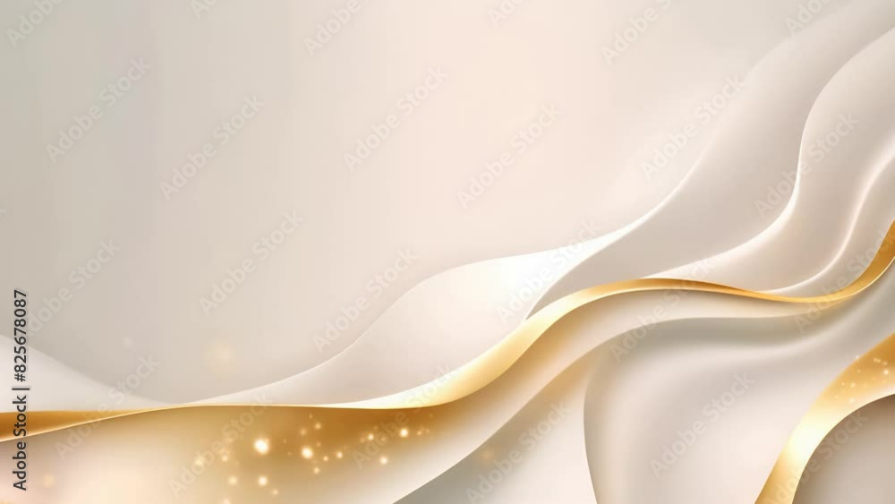 white smooth flowing waves with curved golden lines abstract motion background. Seamless looping. Video animation Ultra HD 4K 3840x2160
white smooth flowing waves with curved golden lines abstract motion background. Seamless looping. Video animation Ultra HD 4K 3840x2160