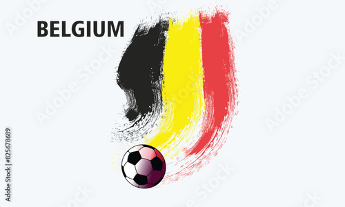 Belgium flag. Freehand black, yellow and red brush strokes. Vector illustration isolated on white background. Belgian flag colorful logo.