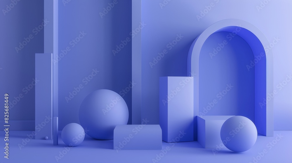 A sophisticated 3D composition of geometric forms in Pantone presented in a minimalist style with an emphasis on simplicity and clean lines A sophisticated 3D composition of geometric forms in Pantone presented in a minimalist style with an emphasis on simplicity and clean lines