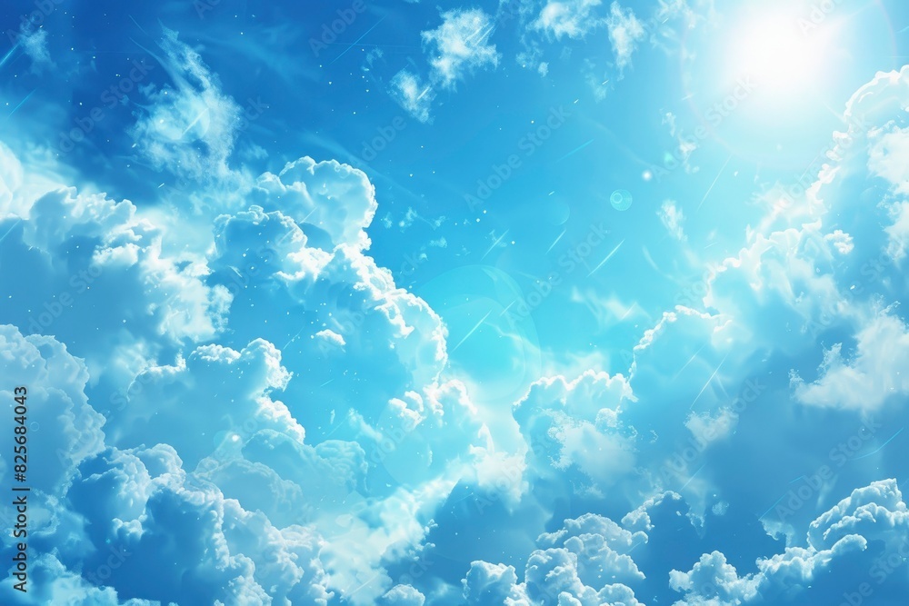 Blue sky clouds fantastic background - generative ai Blue sky clouds fantastic background - generative ai
