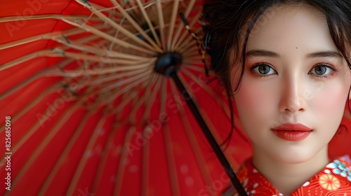 Traditional Japanese Elegance A Captivating Portrait of a Woman in Kimono