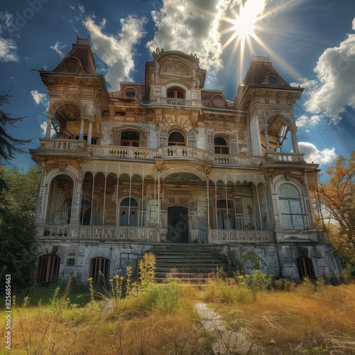 abandoned mansion with very professional perspective and light