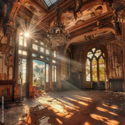 abandoned mansion with very professional perspective and light