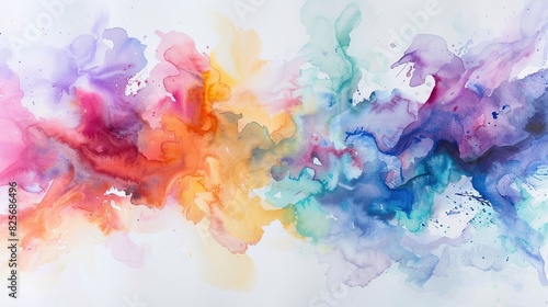 A watercolor painting that experiments with unconventional color combinations and abstract forms photo