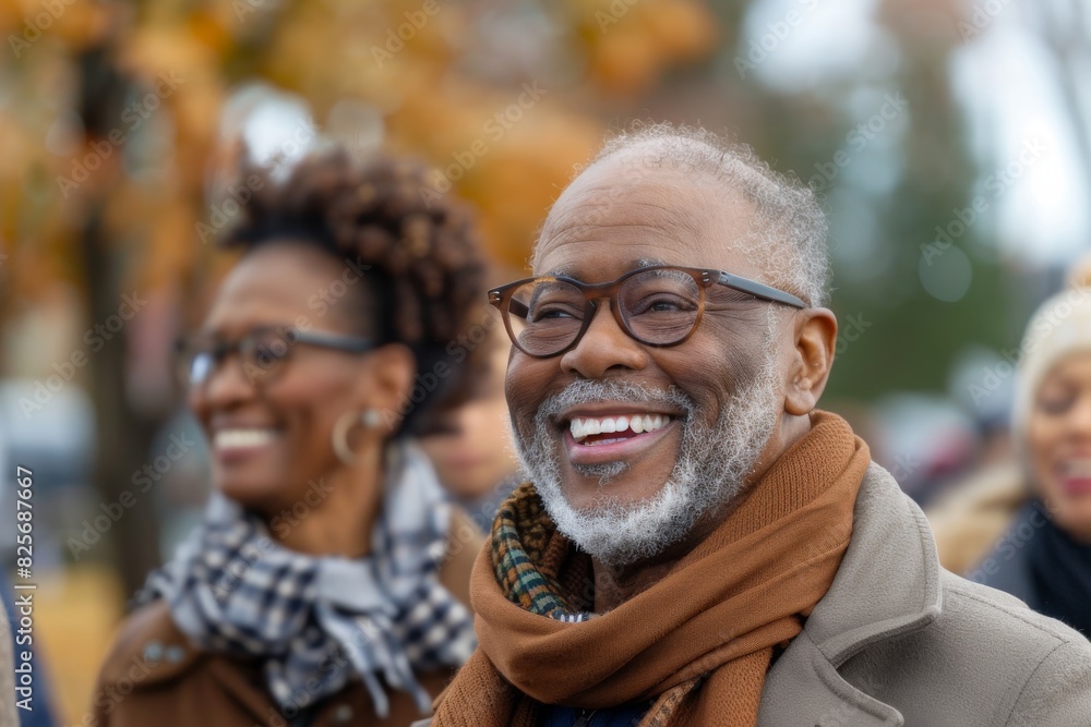 Portrait of a senior African American man with glasses and a white beard smiling at the camera. Portrait of a senior African American man with glasses and a white beard smiling at the camera.