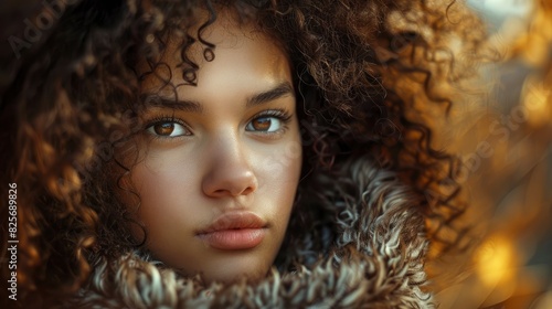 A Photo Of A Young Curly Girl Captured Her Vibrant Personality And Unique Charm, Hd Images