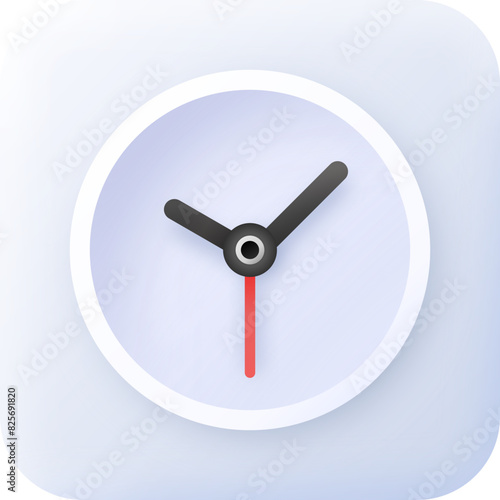 Clock Neumorphism Style 3D Icon