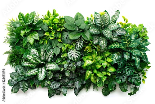 Plant wall panel on white background. Vertical wall planter.