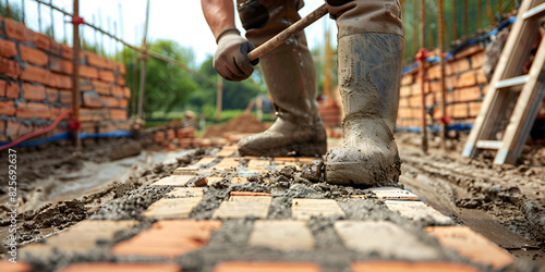 Bricklaying Construction Work | Building Foundations photo