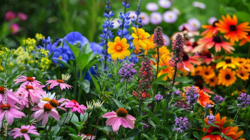 Fototapeta premium Various kinds of flowers in the beautiful home garden
