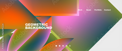 Minimal geometric web site page template design. Vector Illustration For Wallpaper, Banner, Background, Card, Book Illustration, landing page
