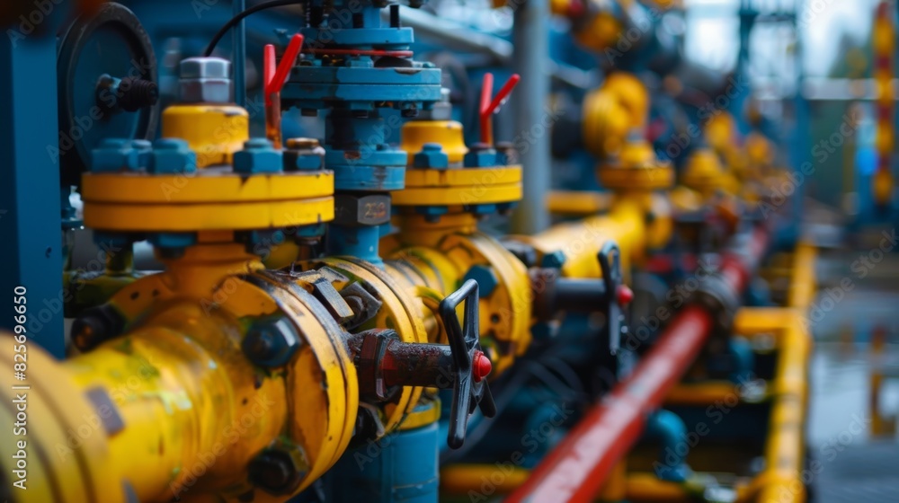 The sound of machinery fills the air as pumps and valves control the flow of oil through the system.