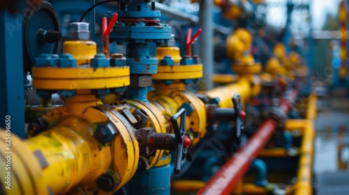 The sound of machinery fills the air as pumps and valves control the flow of oil through the system. photo
