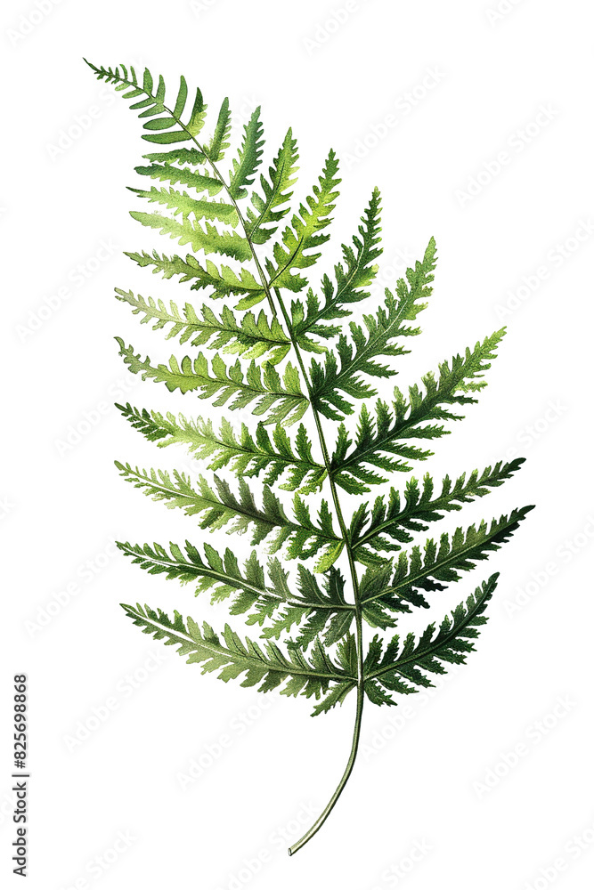 Botanical Fern Illustration in Engraving Style on Transparent Background Botanical Fern Illustration in Engraving Style on Transparent Background