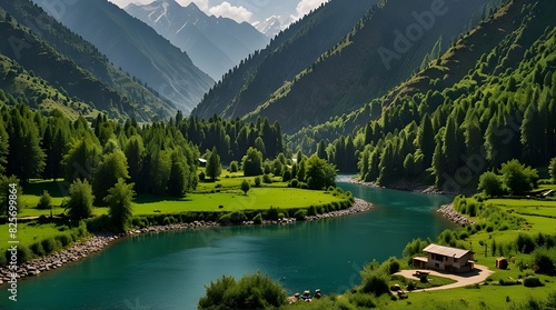 Evergreen Escapes: Embracing Nature's Bounty in Pakistan's Azad Kashmir.generative.ai  photo
