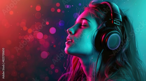 A Teenage Girl With Headphones Enjoyed Her Favorite Music, Finding Solace And Joy In Melody, Hd Images