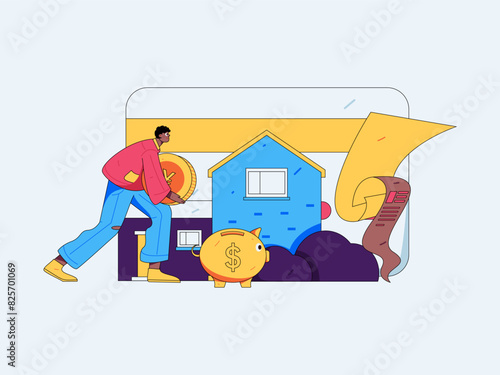Home loan flat vector concept operation illustration
