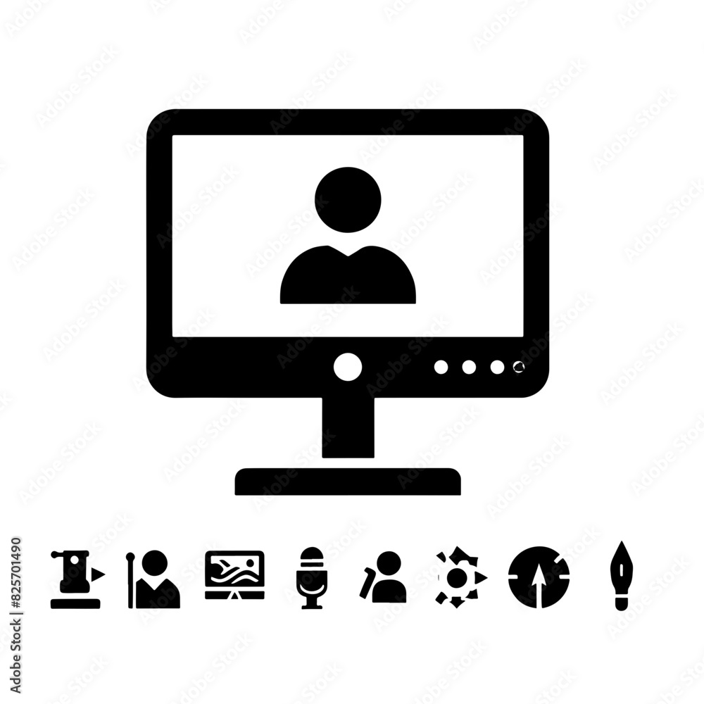 silhouette icon Monitor vector SVG silhouette icon Monitor vector SVG